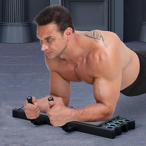 Miniatura 3 de Equipo portátil de entrenamiento en casa, tabla de realce con bandas de resistencia y soporte para sentarse, equipo de gimnasio en casa para hombres