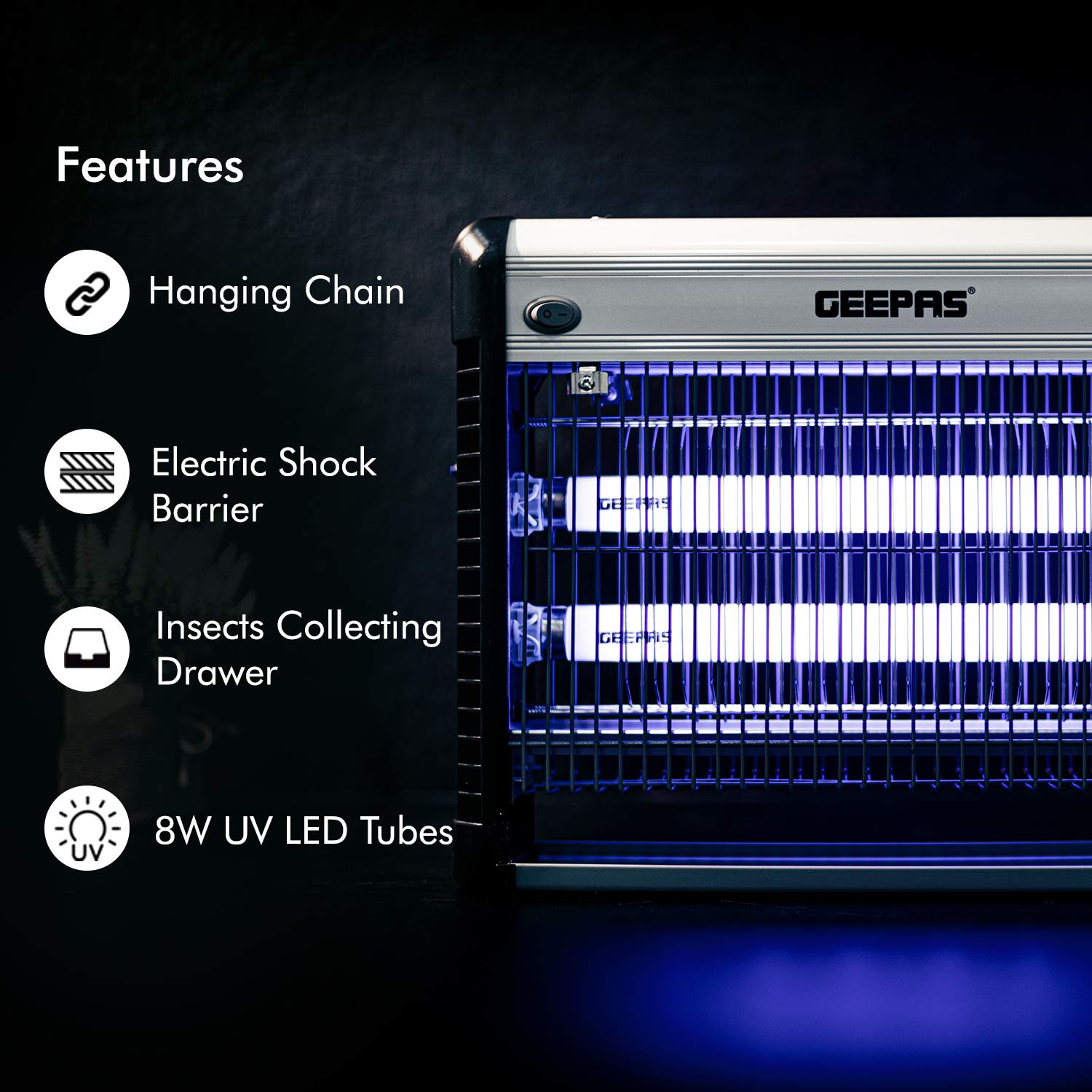 Geepas Fly and Insect Killer Powerful Fly Zapper 10W UV Light