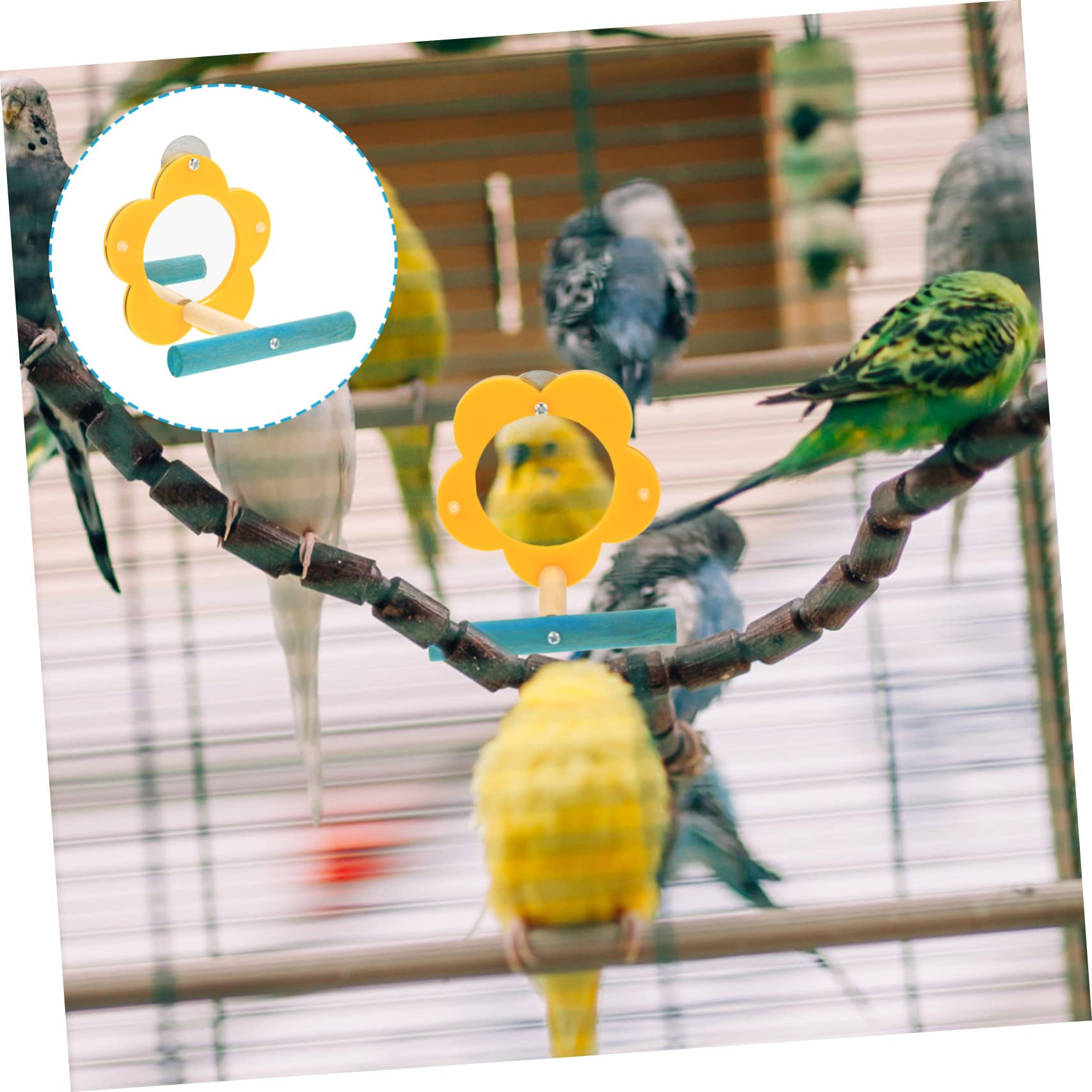 BESPORTBLE 5piezas Espejo Interactivo De Acrílico para Aves Juguete Educativo para Entrenamiento De Loros para y Decorar Jaulas De Aves