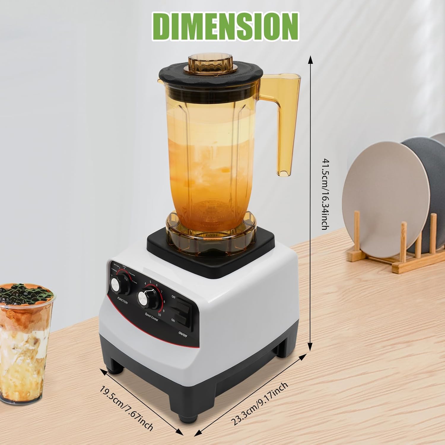 Máquina De Té De Burbujas De 1800 W, 1200 Ml, 30000 RPM, Batidora Multifunción con Capacidad para 4 Tazas Y 10 Velocidades, Batidora De Sobremesa para El Hogar, Tiendas De Té con Leche,
