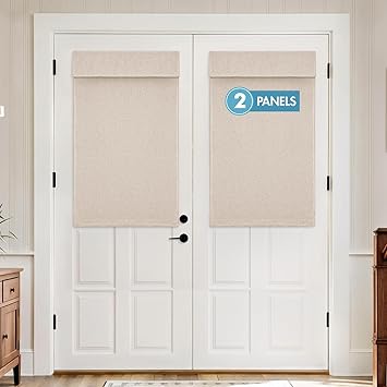 37% off: MIULEE 2 Panels 100% Linen Blackout French Door Curtains Set of 2, No Drill Privacy …