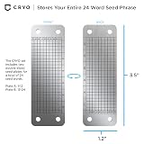 CRYO Placa de metal de almacenamiento de frases criptográficas – Cartera fría Bitcoin recuperación de acero de 12 a 24 palabras de copia de seguridad de palabras – Incombustible impermeable criptomoneda contraseña y clave Keeper (DOT)