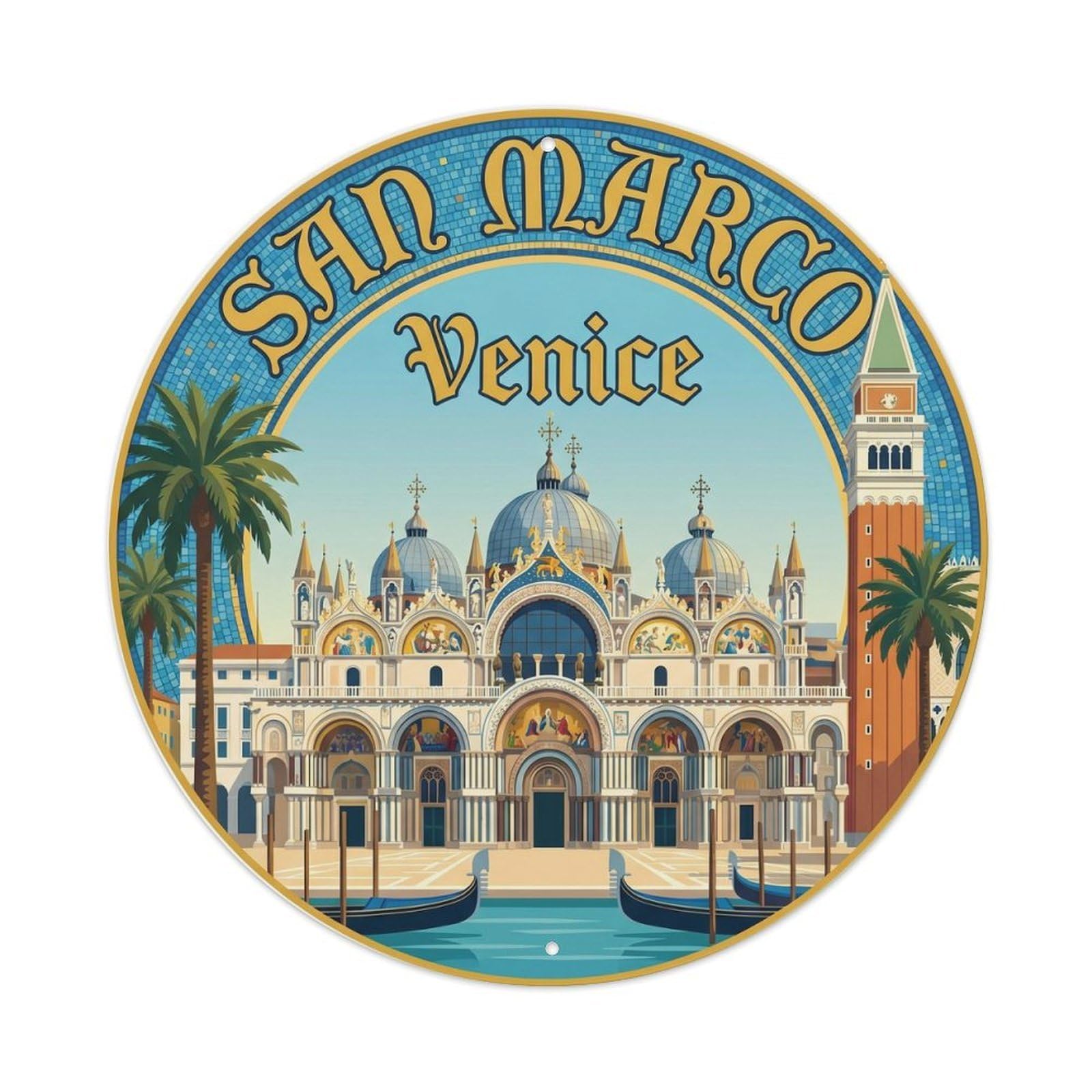 Fqnyr Style Vintage Travel San Marco Basilica Metal Tin Sign
