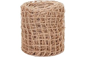Natural Burlap Mesh Wired Christmas Ribbon Stretchable Wide for Christmas Tree, Fall...