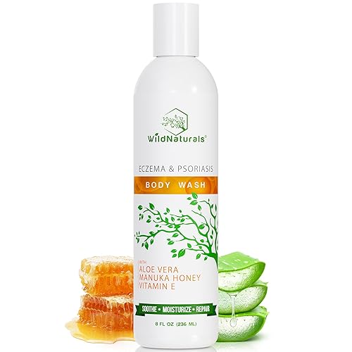 Wild Naturals Eczema Body Wash con miel de Manuka aloe vera calma y calma la picazĂłn piel seca jabĂłn alivio de psoriasis para piel sensible sin Wild Naturals Eczema Body Wash con miel de Manuka aloe vera calma y calma la picazĂłn piel seca jabĂłn alivio de psoriasis para piel sensible sin