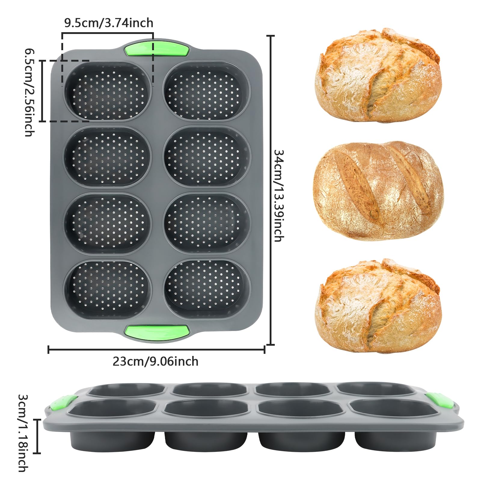 Stampo per Pane in Silicone, Stampo per Baguette in Silicone Stampo per Pane, Teglia da Forno per Baguette Teglia per Pasticceria