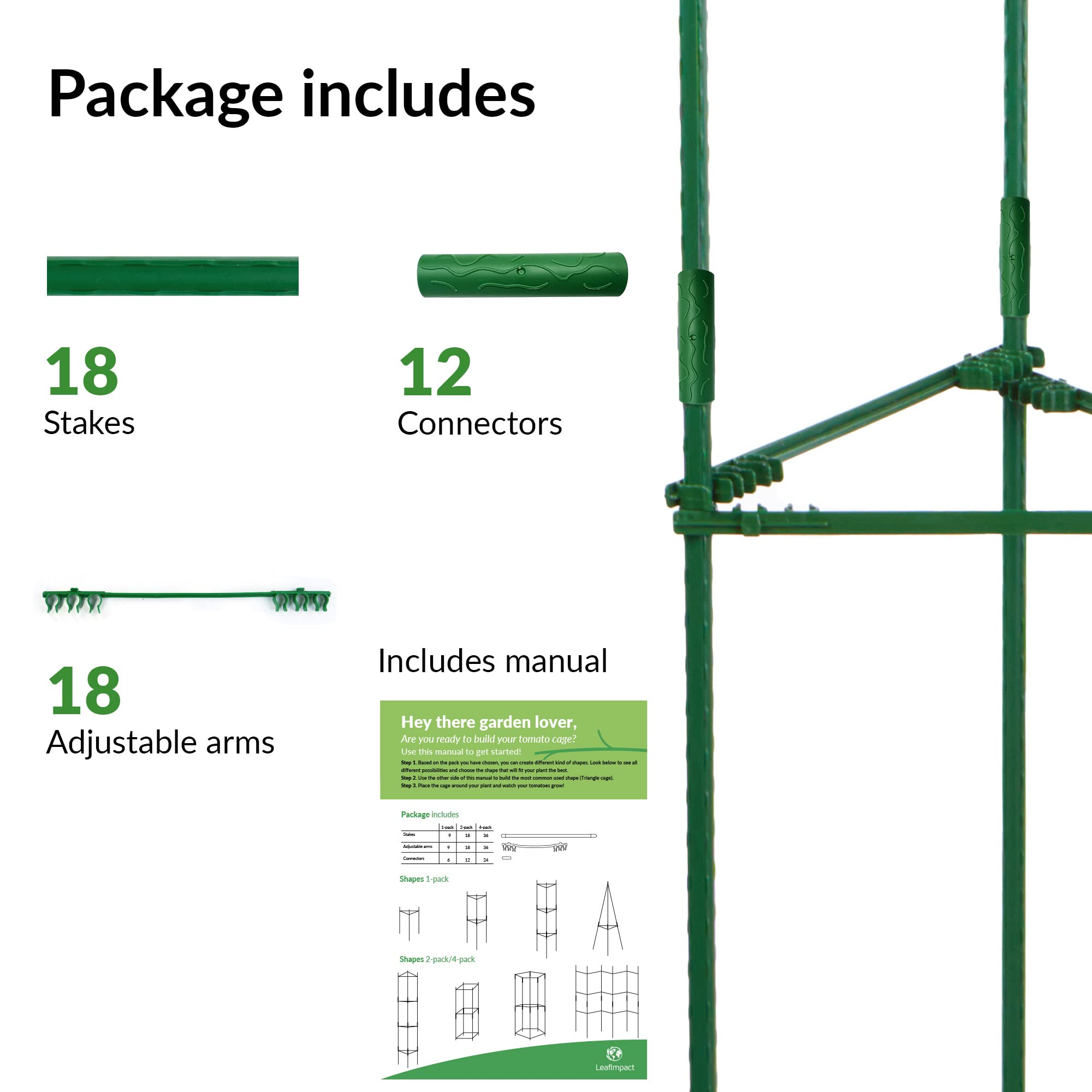 2er-Pack Rankhilfe Tomaten und Gurken | Anpassbares Rankgitter für Tomaten | Tomatenstäbe | Tomatensäulen | Blumen & Pflanzen