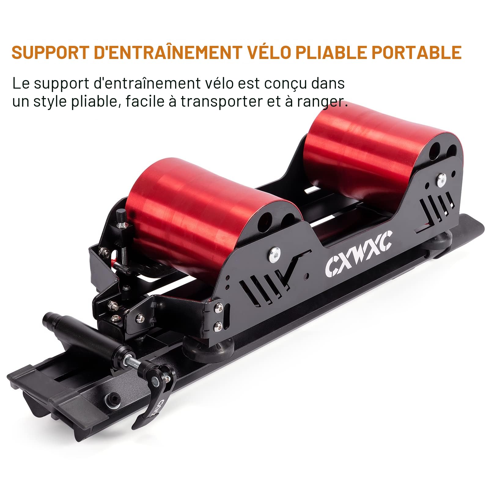 CXWXC Home Trainer Vélo, Entraîneur à Vélo pour Roue 16-29", Support Entrainement Vélo à Domicile avec Frein Magnétique de 5 Niveaux de Résistance, Charge jusqu'à 150 kg