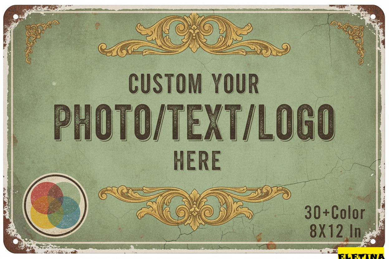 Personalized Sign for Man Cave Custom S, Personalized Aluminum With Your Photo Text Logo Office, Business, Workplace, Office, Home, Delivery S, 8x12 Inch Private Property Decorative
