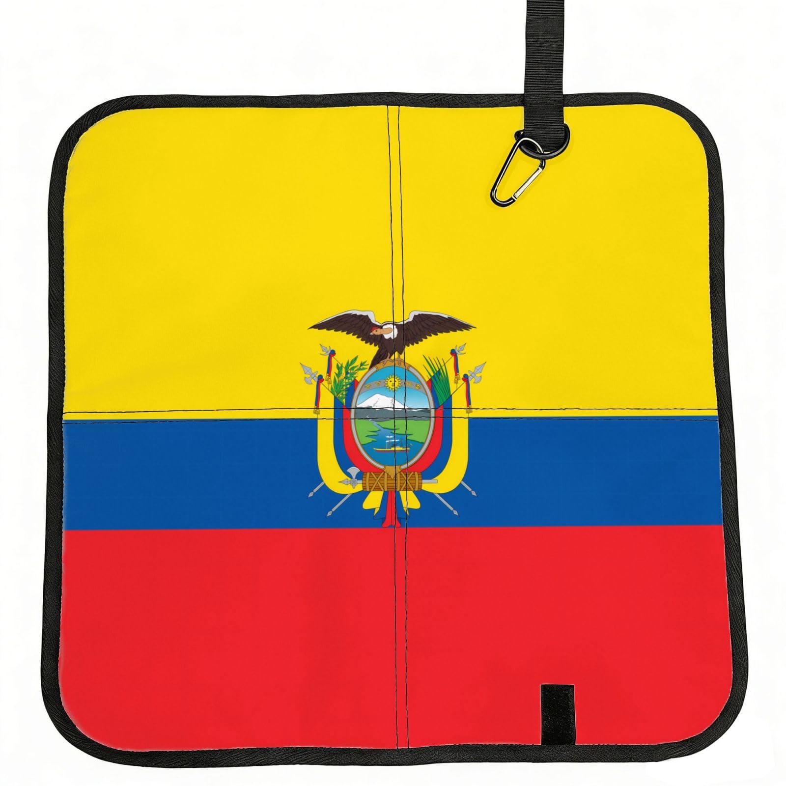 WZYCWB Flag of Ecuador Foldable Seating Cushion with Carabiner - Stadium Mat for Camping, Hiking and Outdoor Activities
