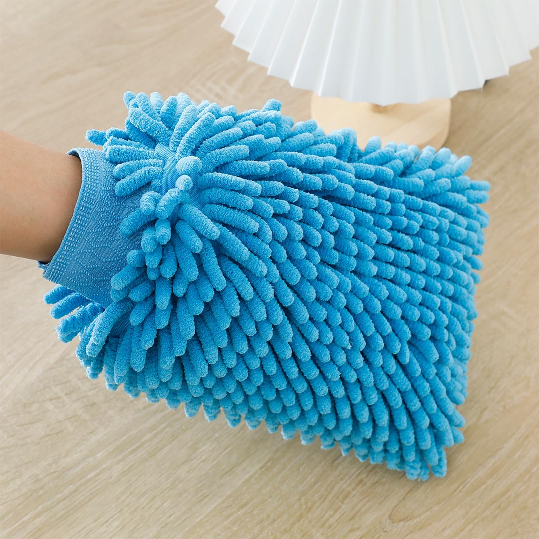 UMAI Microfiber Double-Sided Chenille Wash Mitt 1000 GSM - Super Soft, Ultra-Absorbent, Multipurpose and Double Sided Dusting Gloves for Home Cleaning | Car Cleaning, Windows and Kitchen (Blue) (B0CB1LRTG6) Amazon Price History, Amazon Price Tracker