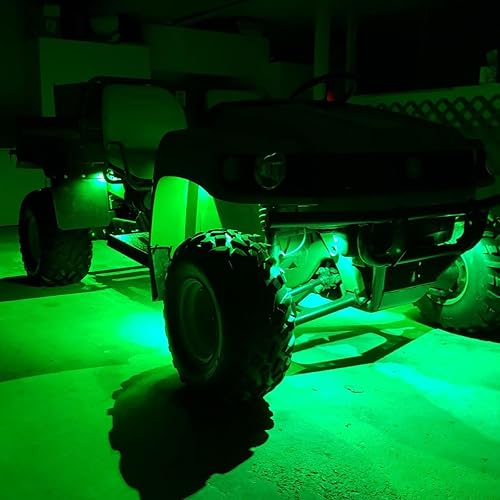 Miniatura 6 de SUNPIE Gran angular 8 cápsulas de luces LED verdes para todoterreno, camión, automóvil, ATV, UTV, SUV, motocicleta, debajo del cuerpo, lámpara de