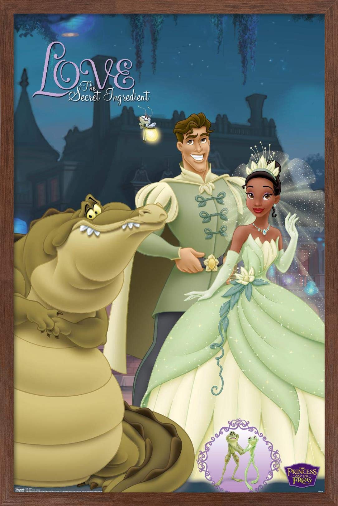 Trends International Disney Princess and the Frog - Group Wall Poster, 14.725" x 22.375", Mahogany Framed Version