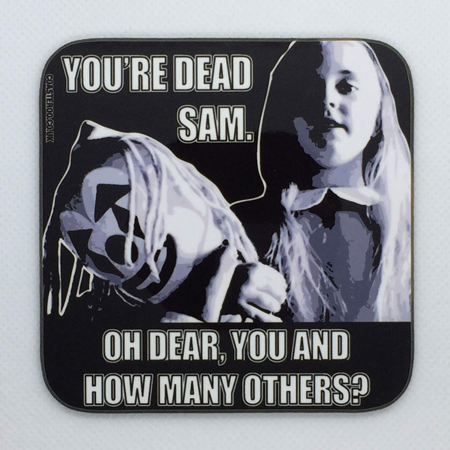 Coasteroo Girls You’re Dead Sam - Test Screen From Life On Mars - Drinks Coaster - Hardboard - 9Cm X 9Cm - Gloss Finish