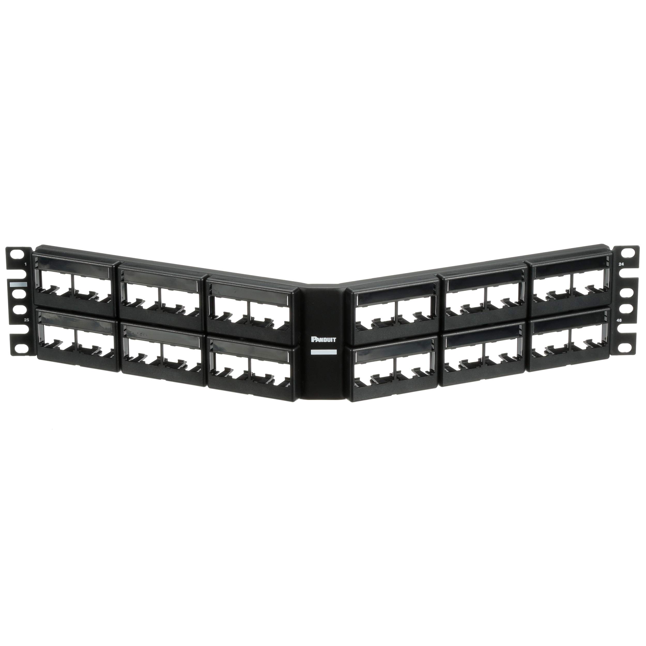 Panduit CPPLA48WBLY Angled 48-Port Patch Panel, Black