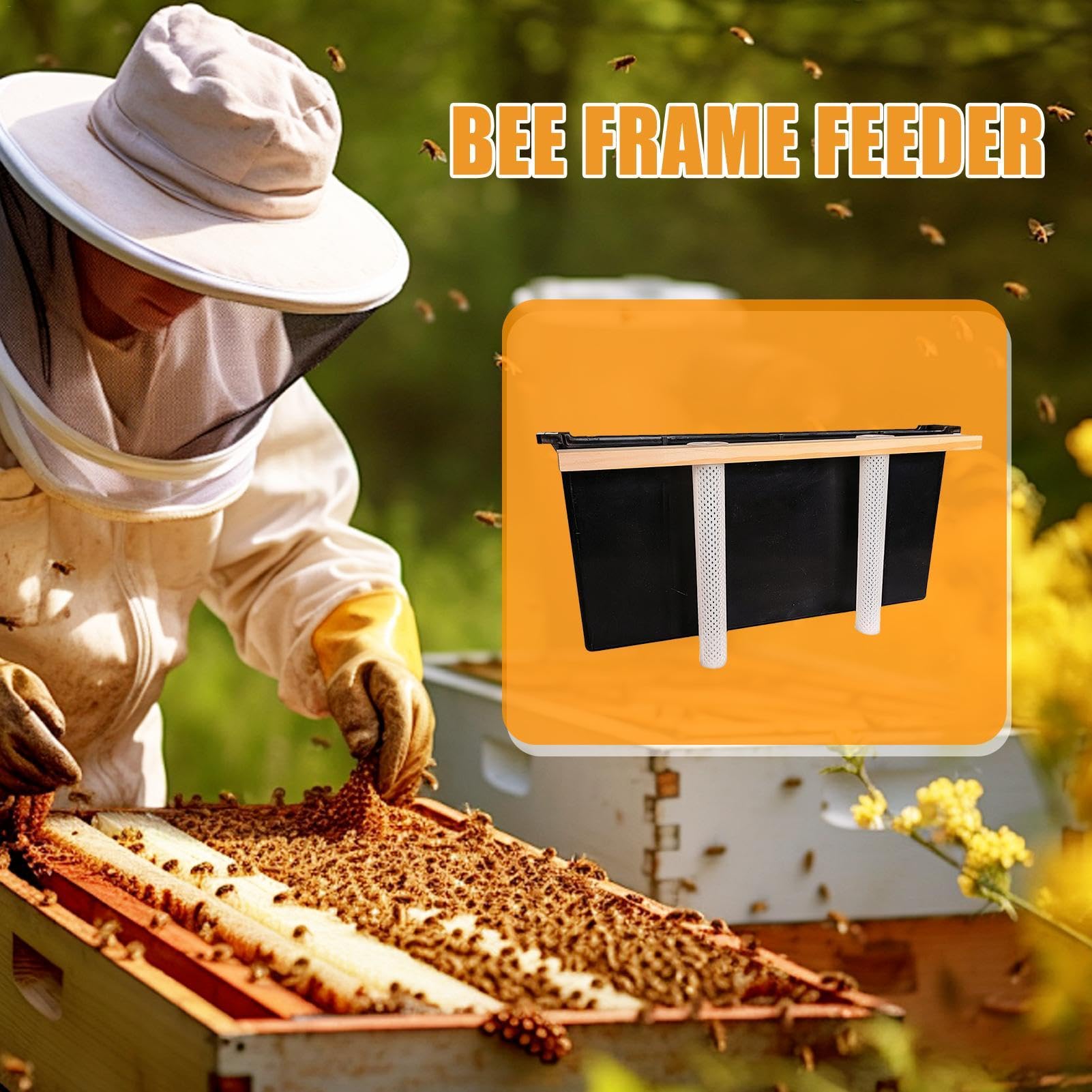 Generisch Distributeur de nourriture pour abeilles, distributeur de nourriture pour abeilles, 3,5 l, distributeur d'eau avec cadre profond, distributeur d'eau d'abeille, équipement d'apiculture, outil