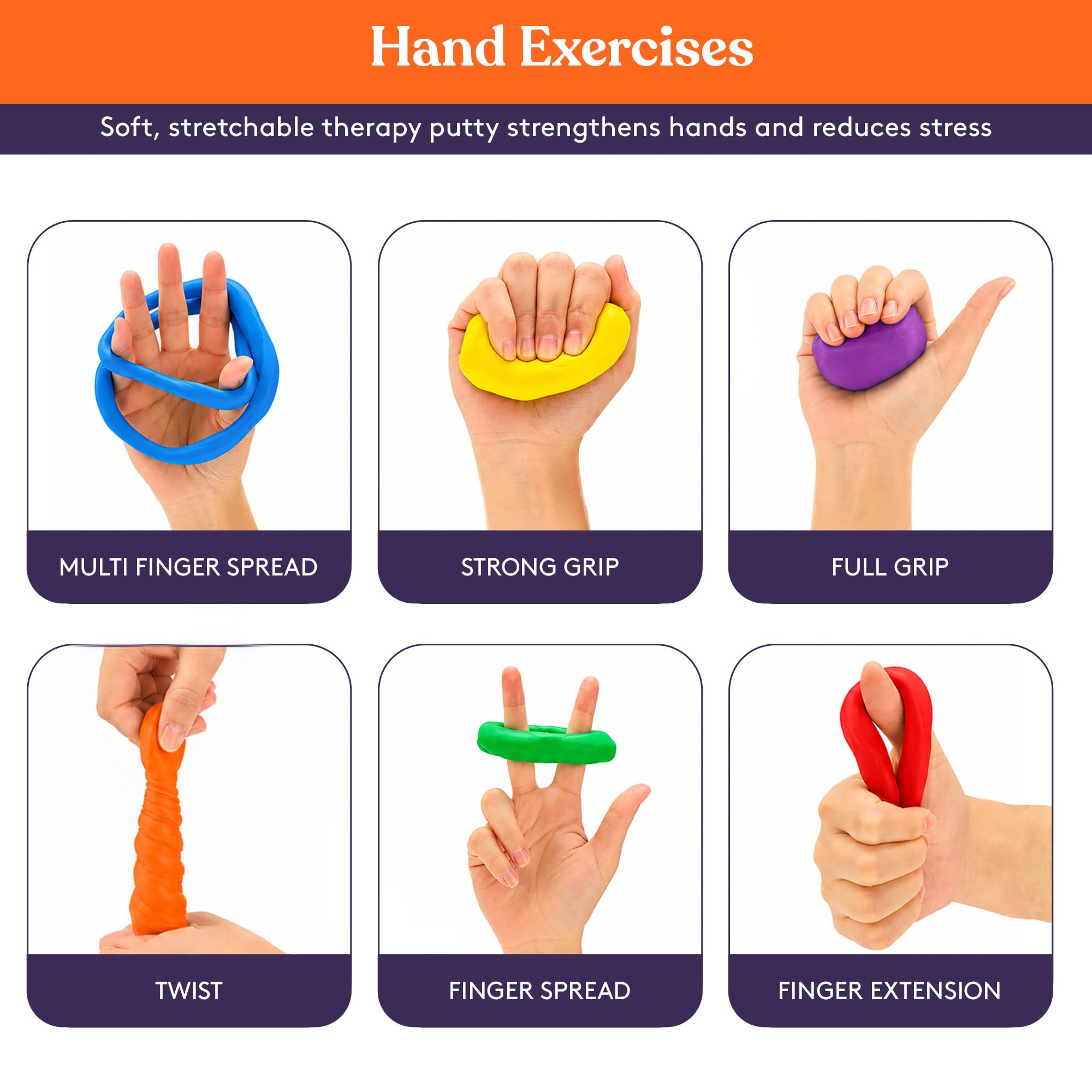 Special Supplies Physical Hand Therapy Putty Kit, Finger Exercisers, Hand Strengtheners, 15 Set Grip Strength,Dexterity, Mobility, Injury Stress Relief — Amazon image 5