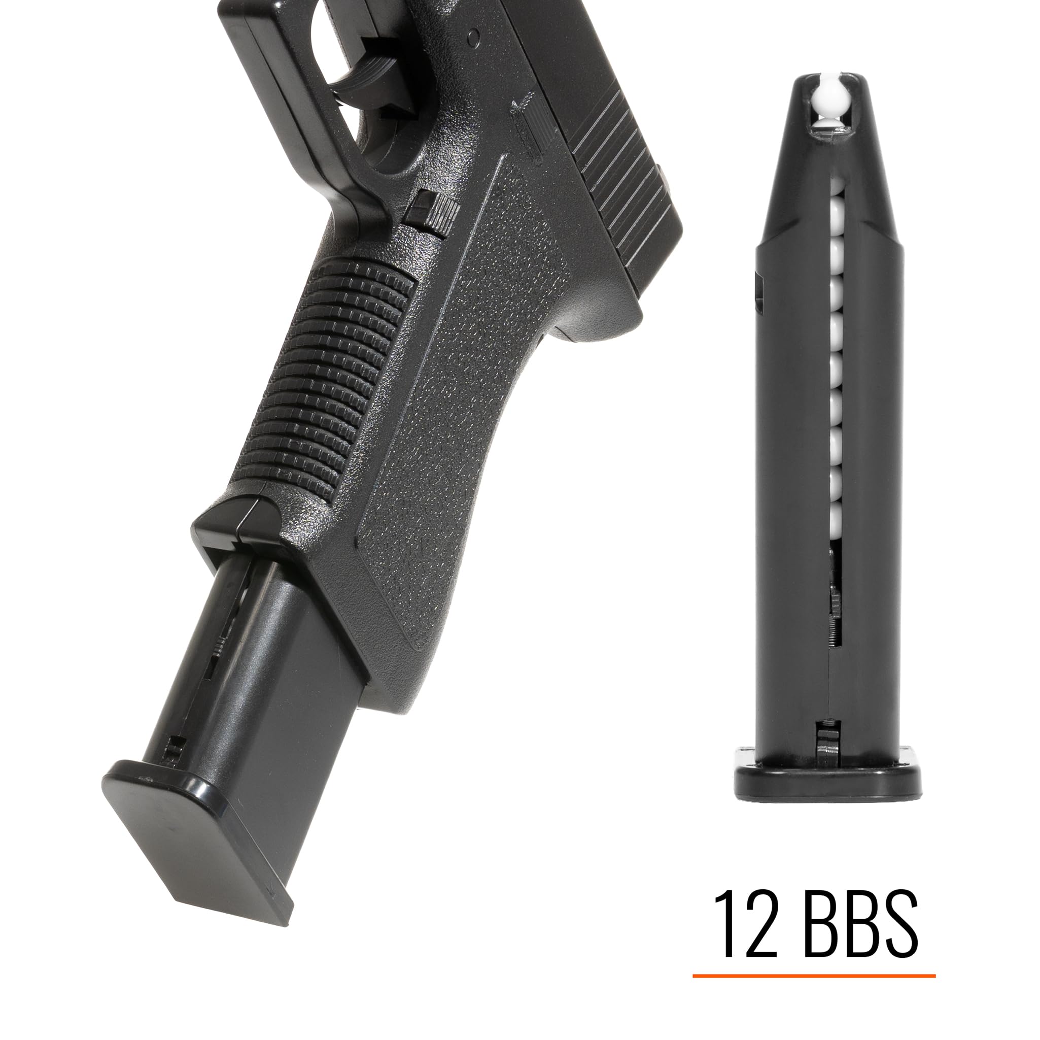 Pistola softair a molla replica Gloc k 17, POTENZA 0,9 JOULE, plastica, colpo singolo, caricatore 14 colpi, 200x137x25, 200g, 1000 pallinni inclusi nella confezione