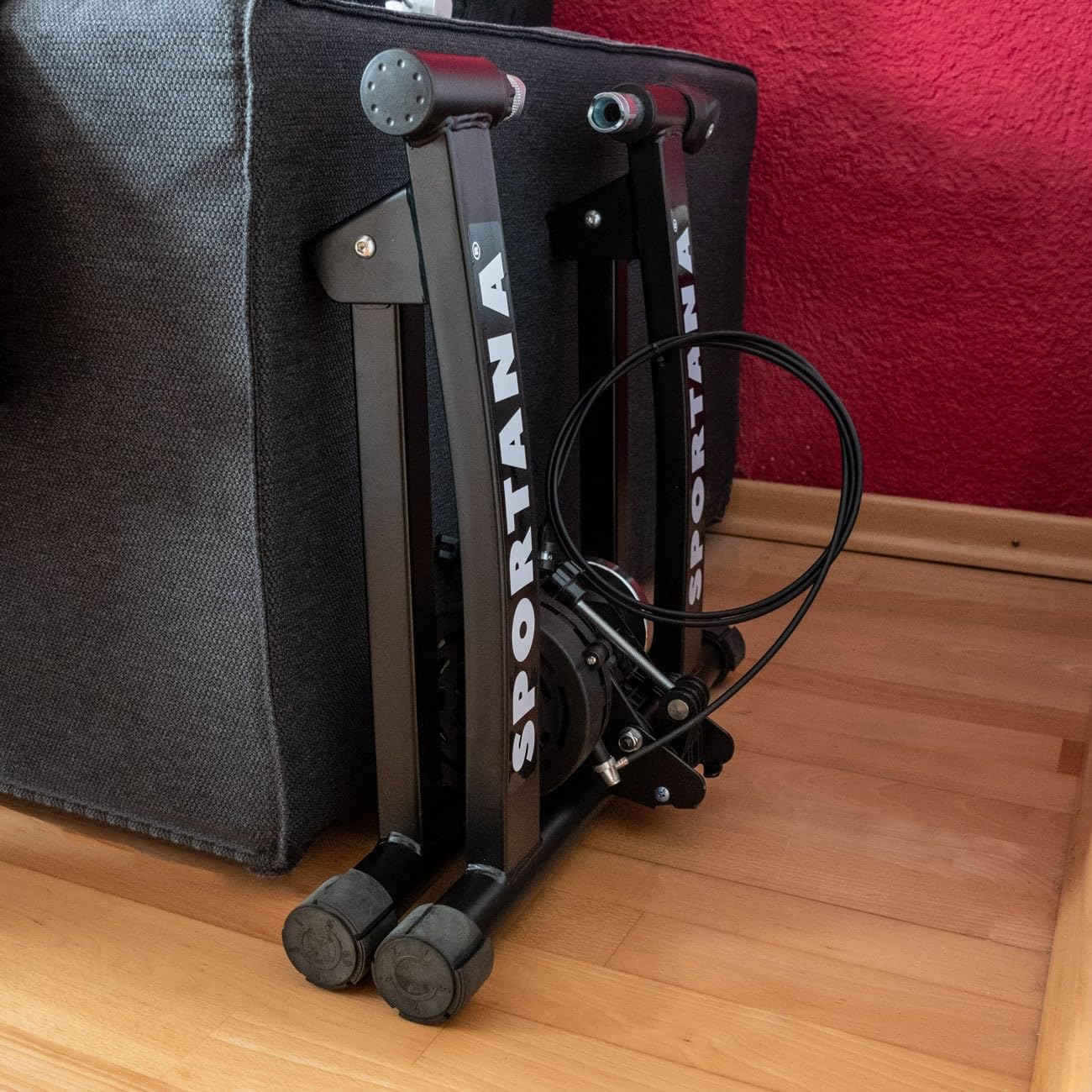Home Trainer vélo Max. 150kg entraîneur vélo Noir Pliable Acier 26'/28' Support 6 Niveaux de résistance Frein
