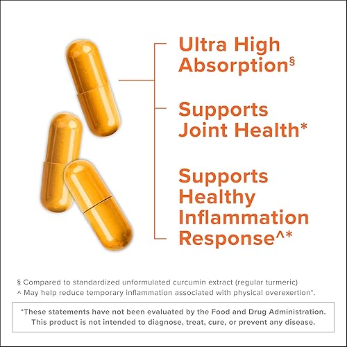 Miniatura 2 de Cápsulas de curcumina de cúrcuma, Qunol con absorción ultra alta de 1500 mg, soporte para las articulaciones, suplemento dietético, extra fuerte, 90