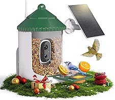 [67% off] Loatos Bird Feeder with Camera AI Identify 2K Live Video Smart Bird Feeder with Camera, 2.4GHZ WiFi Solar Birds House Cameras, Motion Detection Instant Arrival Alerts, Ideal Present for Birds Lovers