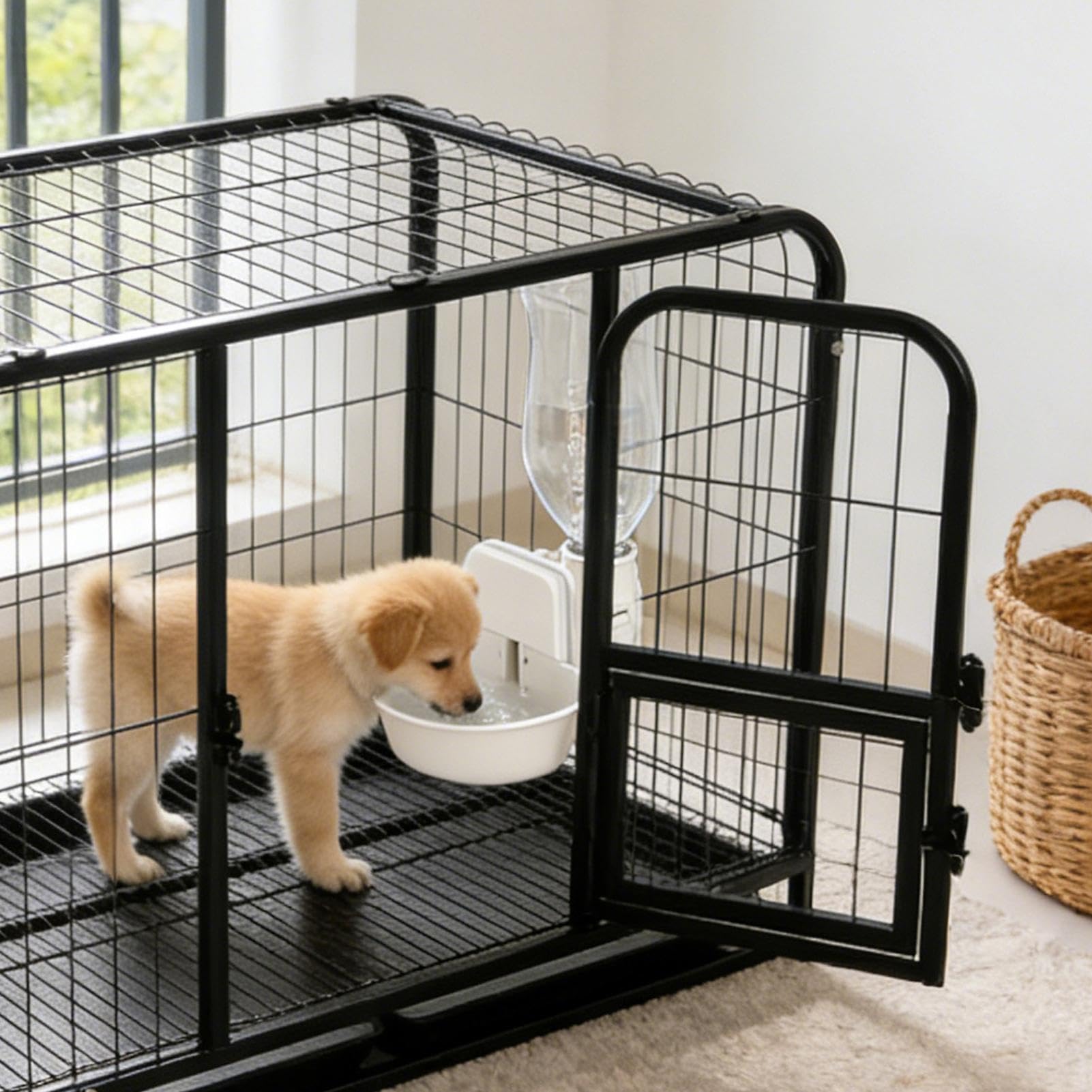 Bebedero Portátil para Mascotas Pequeñas Antivuelco Antigoteo para Jaula de | Dispensador de Agua Hermético para Perros para Conejos Hurones Gatos Hámsteres Erizos Cobayas Ardillas