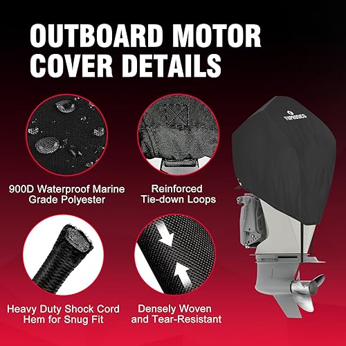 Miniatura 10 de Fuprosico Cubierta de motor fuera de borda de ajuste personalizado compatible con Mercury 175HP, 200HP, 225HP, 175PRO XS - 4 STR V6 3.4L 2018-2023,
