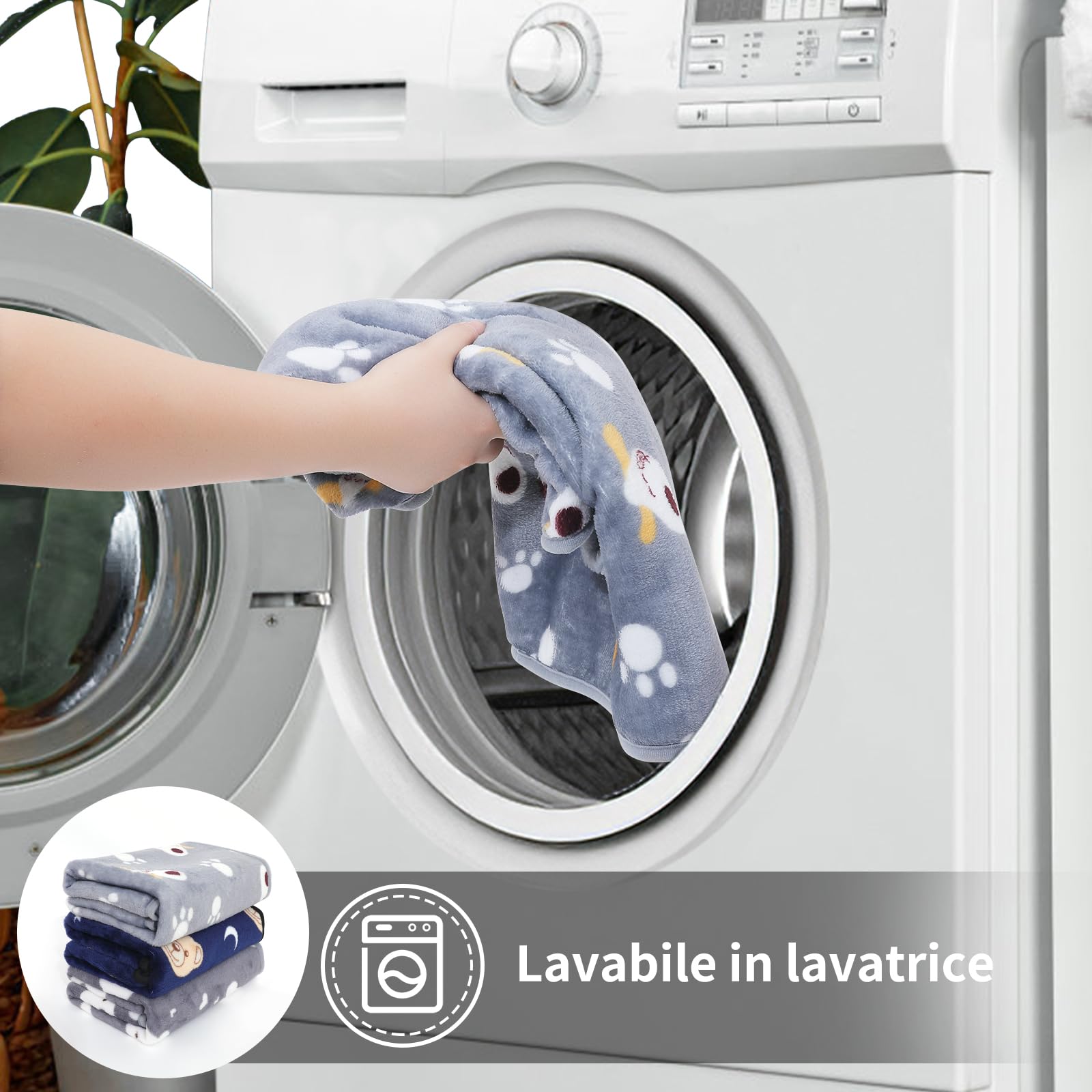 COMSLE Coperta per Cani Cane Gatto Lavabile Durevole, 3 Pezzi, Coperte per Cani in Morbida e Calda Flanella, Copertina per Cani Gatti Adatto per Cani di Piccola e Media Taglia, 40 * 60CM Levriero