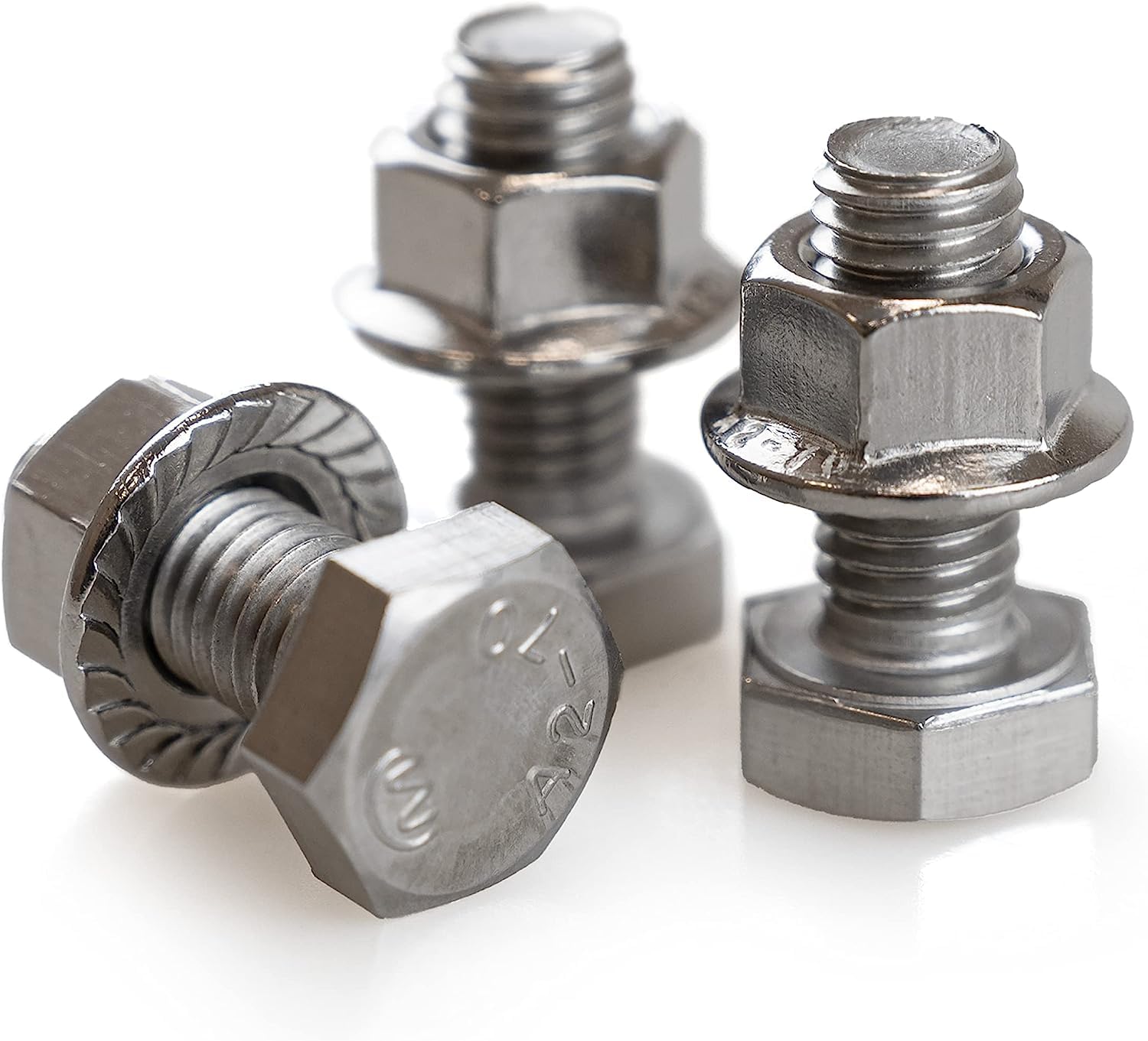 50 x SET Sechskantschraube mit Mutter M10 Photovoltaik Länge 25mm A2-70