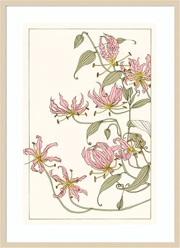 Miniatura 8 de Amanti Art Impresión artística enmarcada para pared, 28 x 21 pulgadas, lirio gloriosa botánico I de Melissa Wang, arte de pared de flores, Búho