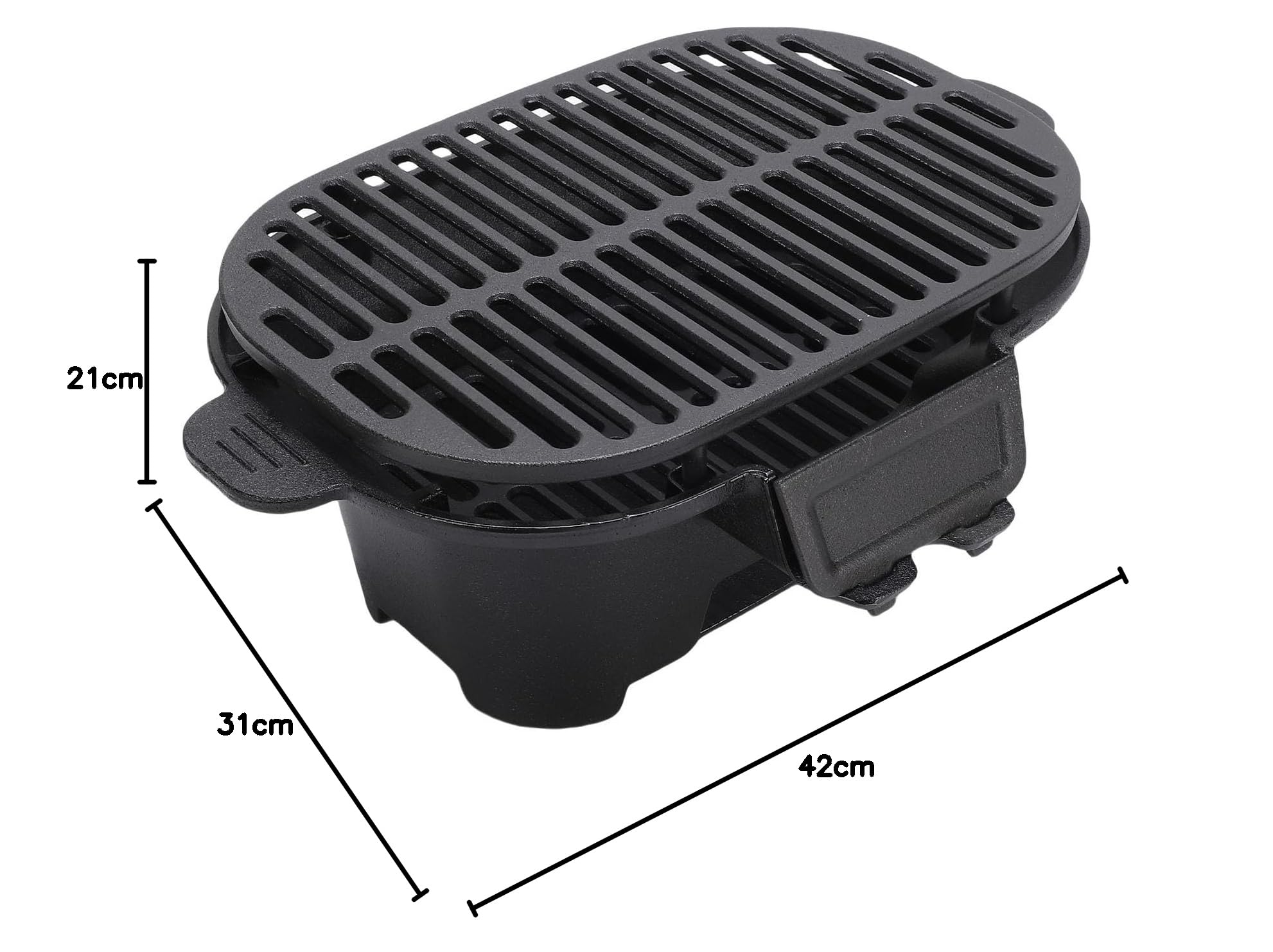 SENECESLI Hibachi Grill portatile a carbone, in ghisa, stile Yakitori giapponese, per campeggio all'aperto barbecue picnic