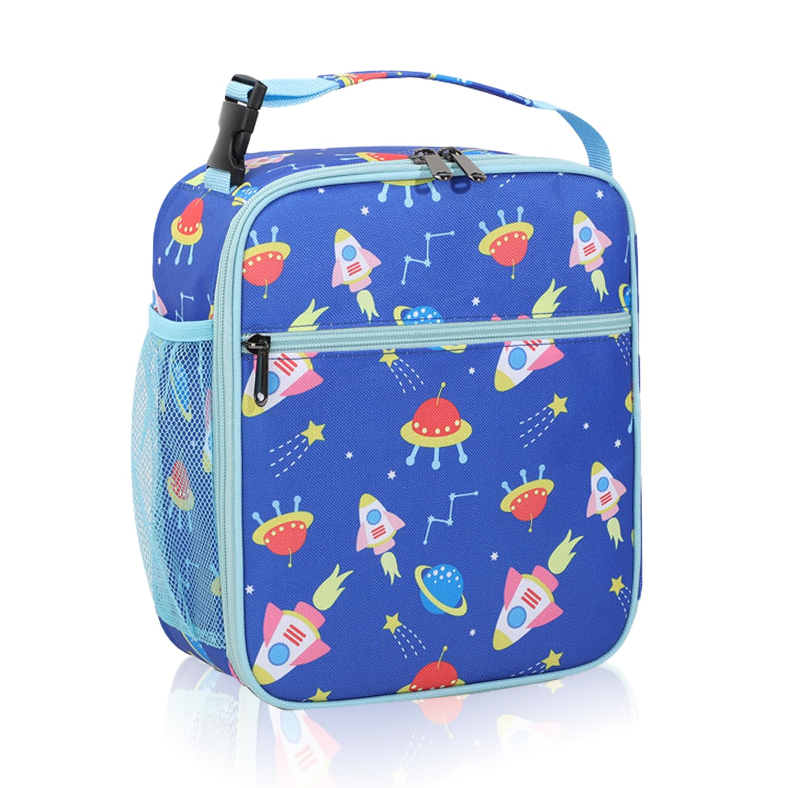 Auirshiky Bolsa de almuerzo para niños,bolsa de almuerzo,5 L, bolsa de almuerzo, bolsa de lonchera aislada para niños,bolsa de almuerzo versátil (Planeta)