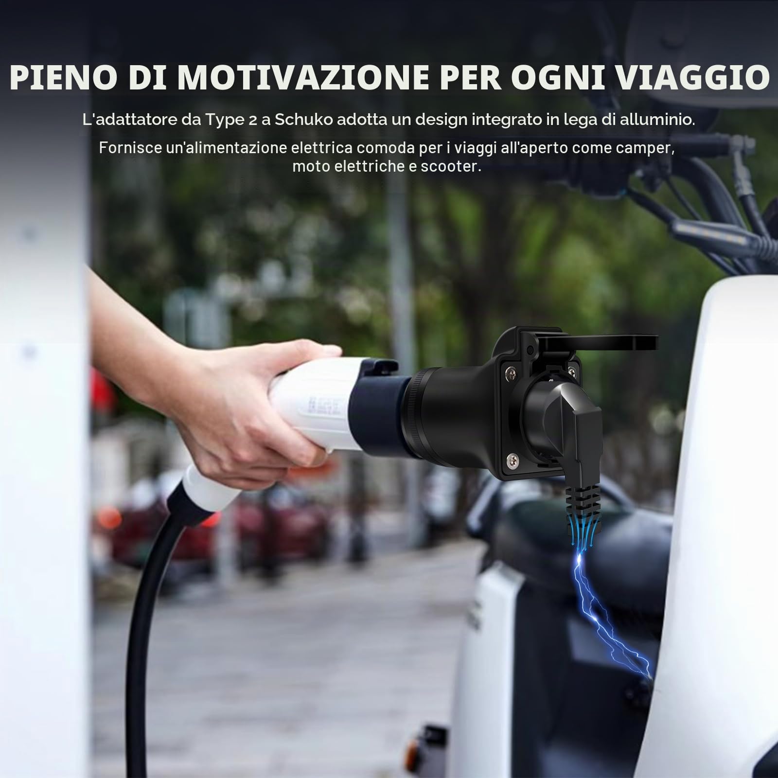 Adattatore tipo 2 a Schuko Presa 220 V tipo 2 a presa Schuko,adattatore ricarica EV Per Caricare Biciclette Elettriche, Scooter moto Elettriche presso le EV Stazioni Ricarica