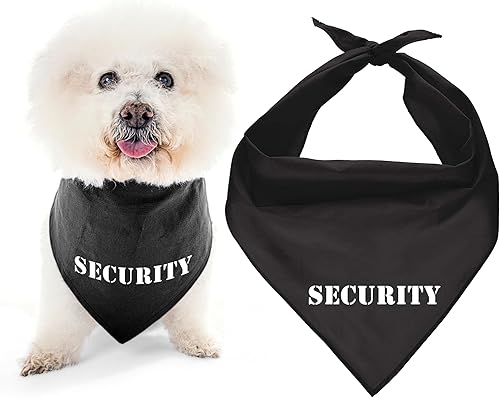 Parisian Pet Bandanas unisex para perros con palabra de seguridad impresa Bufanda ajustable de poliéster para perros pequeños Babero triangular