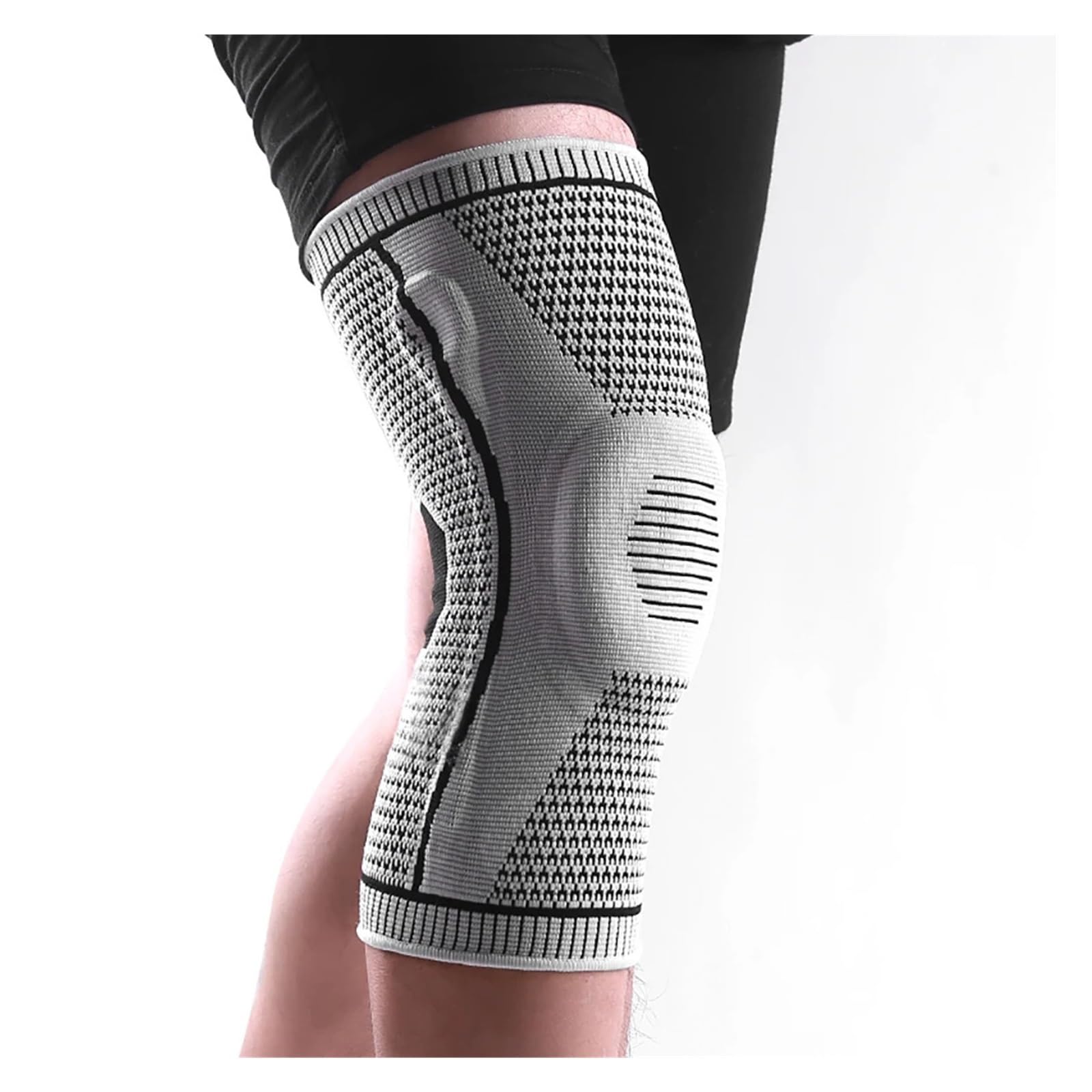 MRKU Genouillères de Sport antidérapantes, Maintien et Protection, Sangle Demi-pièce, Protection rotulienne et ménisque Interne, en Silicone, Compression, orthèses de Sport, Basketball, Course à Pied