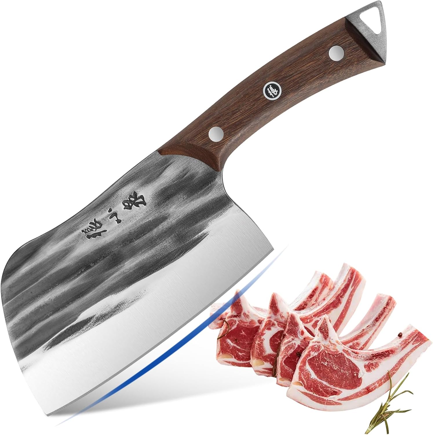 ZHANG XIAO QUAN Heavy Duty Butcher Knife, 40Cr13 Stainless Steel Chinese Cleaver Knife for Cutting Bones