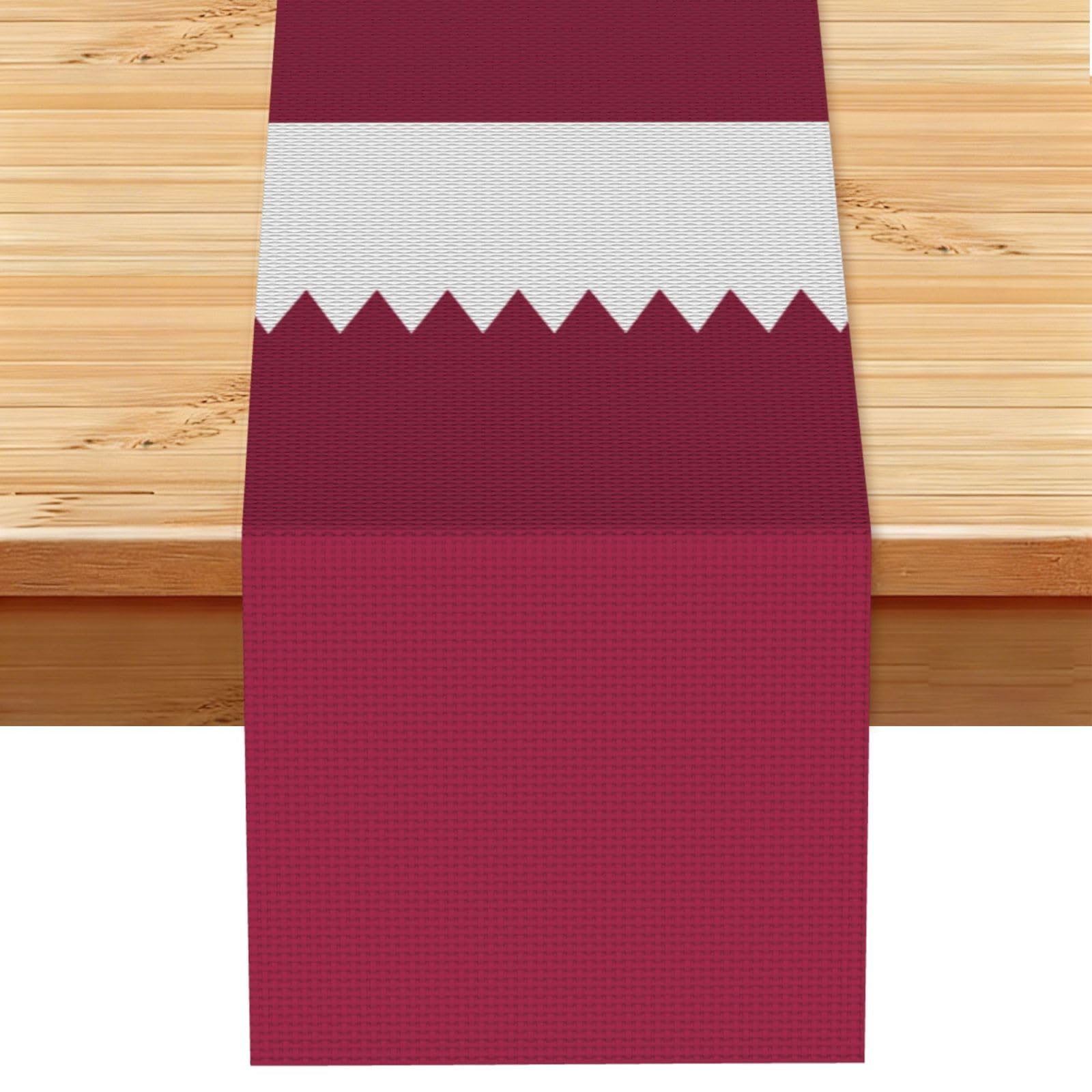 Qatar flag Table Runner 13x72 Inch Dining Decor
