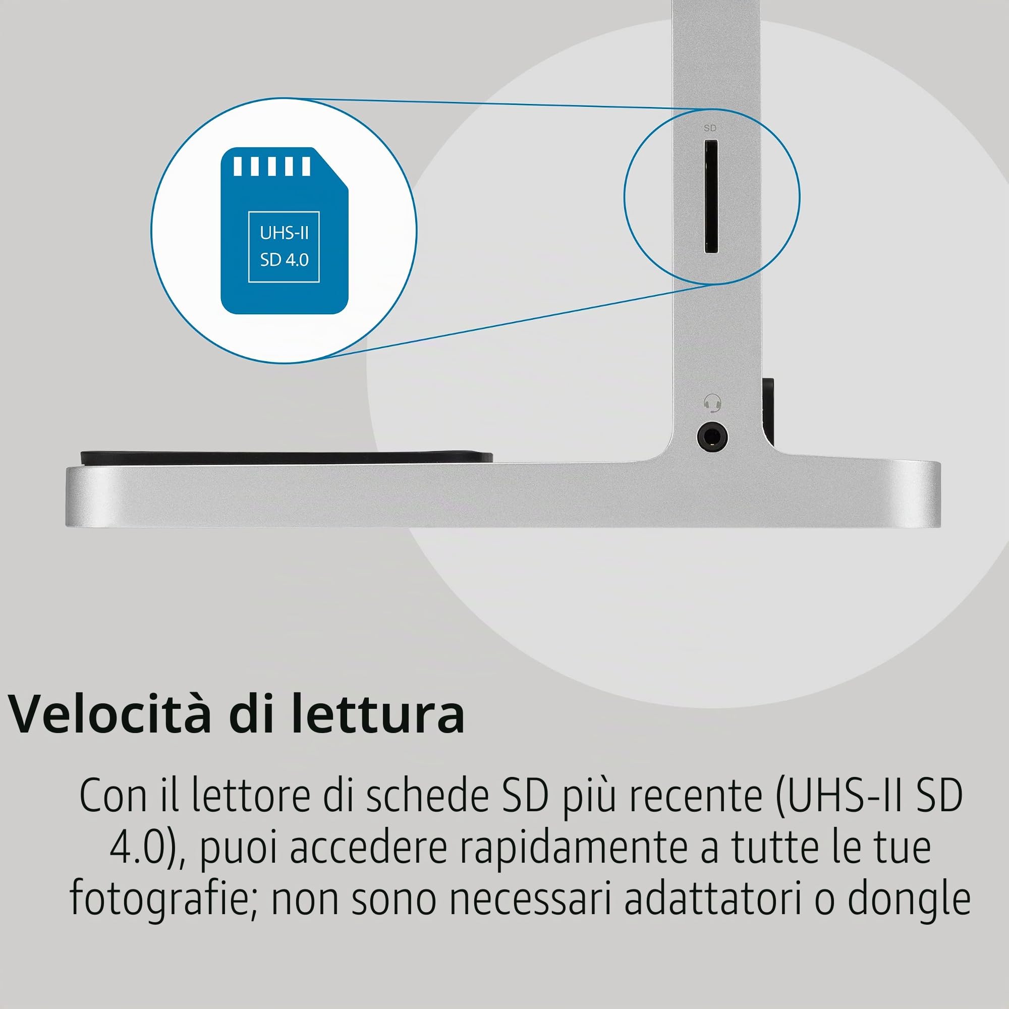 Kensington StudioDock iPad Pro Stand - Supporto Regolabile per iPad Pro 11 e iPad Air 2020+, Magnetico, Carica Rapida per iPad, iPhone e AirPods (K34031WW)