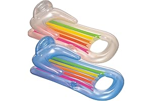 King Kool Inflatable Lounge Blue & Pearlescent Silver Gift Set Bundle -...