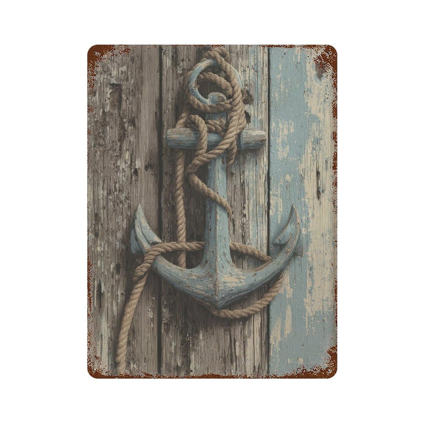 xiaoxiaoshen Anchor. Rustic Coastal Wall Decor Art Metal Tin Poster Modern Home Decor Art Home Bar Shop Decorations Vintage Sign 40x30cm