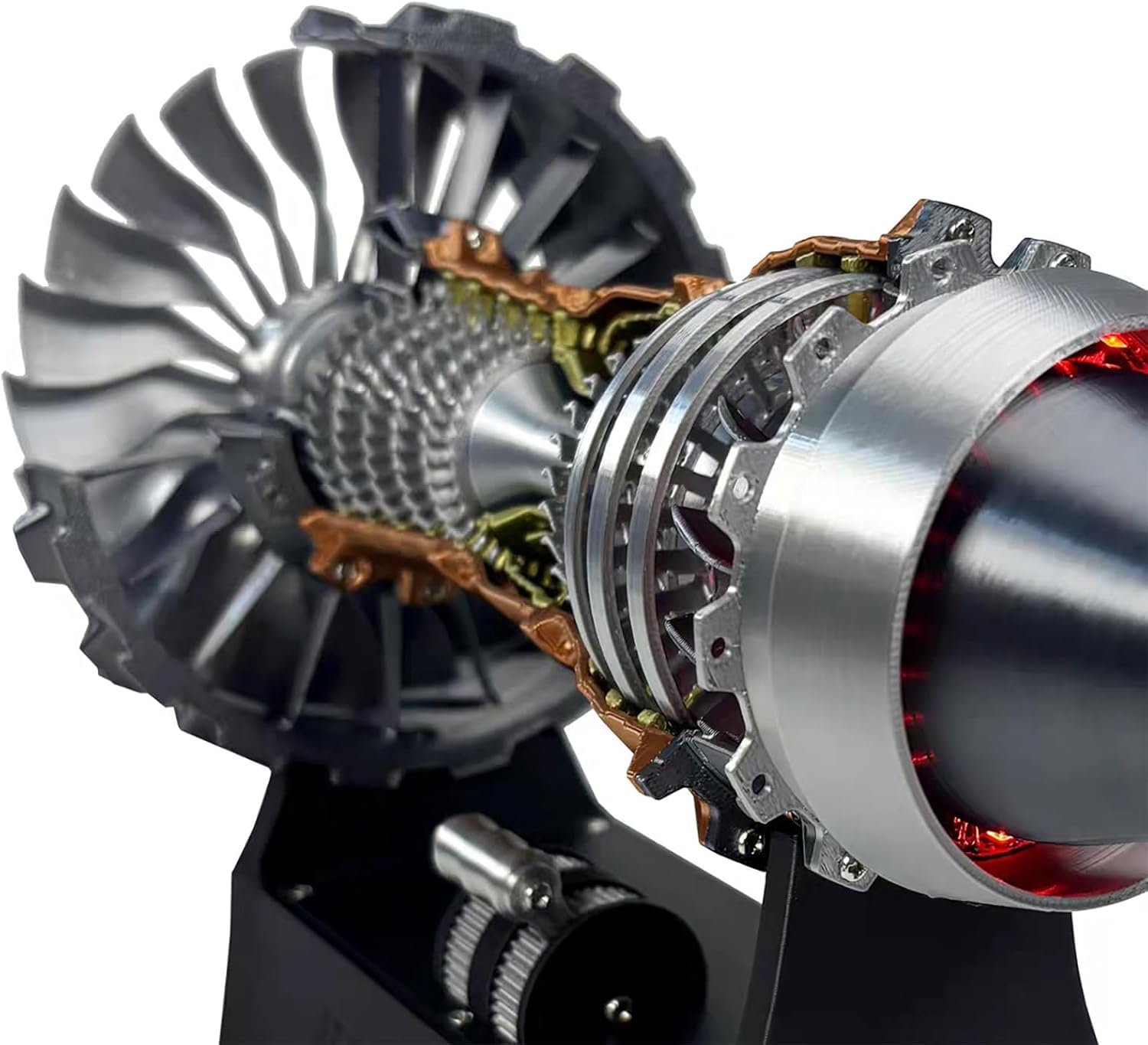Modello Motore Turbofan Replica Con Velocità Regolabile E Luci – Base USB, Giocattolo Educativo Per Aviazione