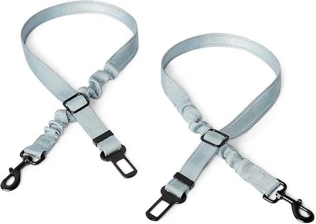 Arnés de Coche para Perro Ajustable con Cinturón de Seguridad y Cuenco Plegable