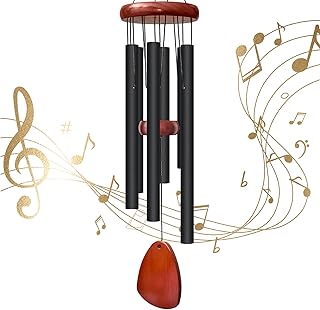 28" Wind Chimes for Outside. Deep Tone Lovely Wind Chimes with 6 Aluminum Tubes Courtyard Decoration. Windchimes Outdoor Create an Enjoyable Atmosphere & Give Mom a Gift