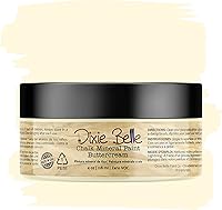 Vista 332 de Dixie Belle Paint Company - Pintura con acabado de tiza para muebles, color blanco lino (Drop Cloth), 8 fl oz, pintura mineral color blanco lino mate