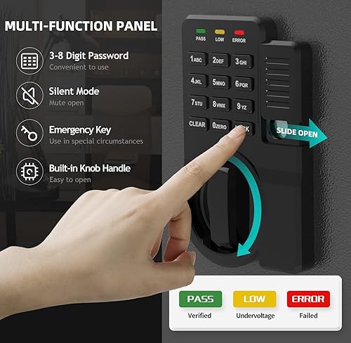 Miniatura 5 de AEGIS Caja fuerte de gabinete de 1.2 pies cúbicos con contraseña digital y llaves, caja de seguridad electrónica para caravana, caja de seguridad