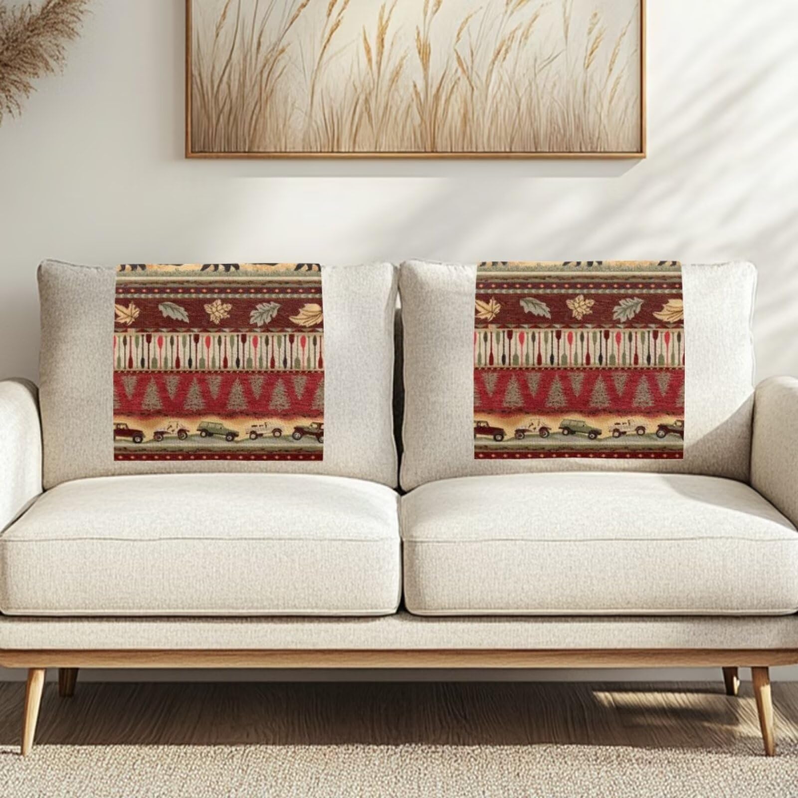 NETILGEN Navajo Bear Headrest Cover for Recliner Chair Sofa Head Rest Slipcovers Non Slip Couch Furniture Protectors for Home Decor Set of 2