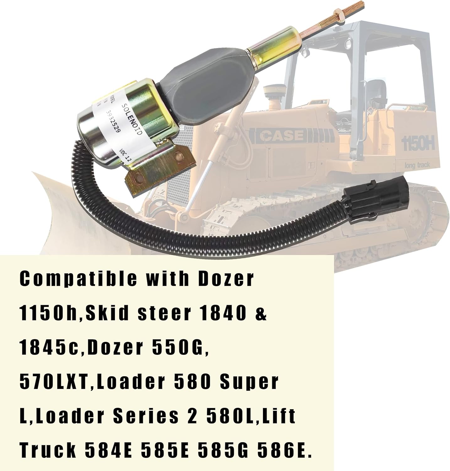 3932529 Fuel Shut Off Solenoid 3930658 3935431 SA475612 J932529,Compatible with Cummins Diesel Engine 6BT5.9 4BT5.9,12V