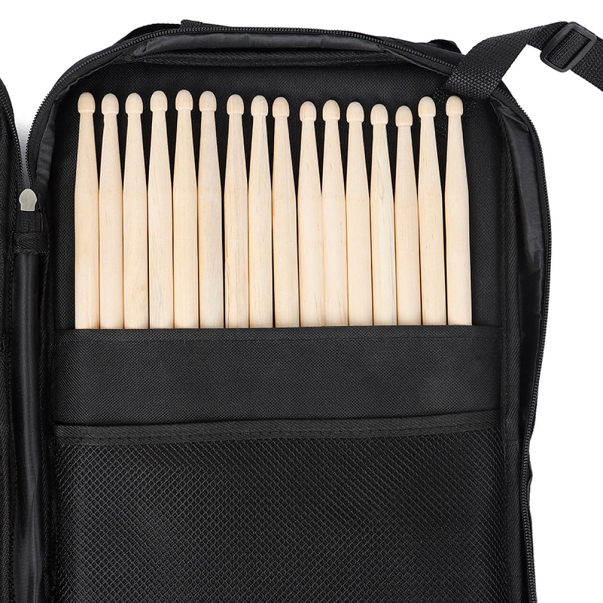 Borsa e Tracolla Regolabile Porta Bacchette Oxford Nero per Batteria con Ampia Cerniera Scorrevole per Trasporto Comodo e Compartimenti Organizzati