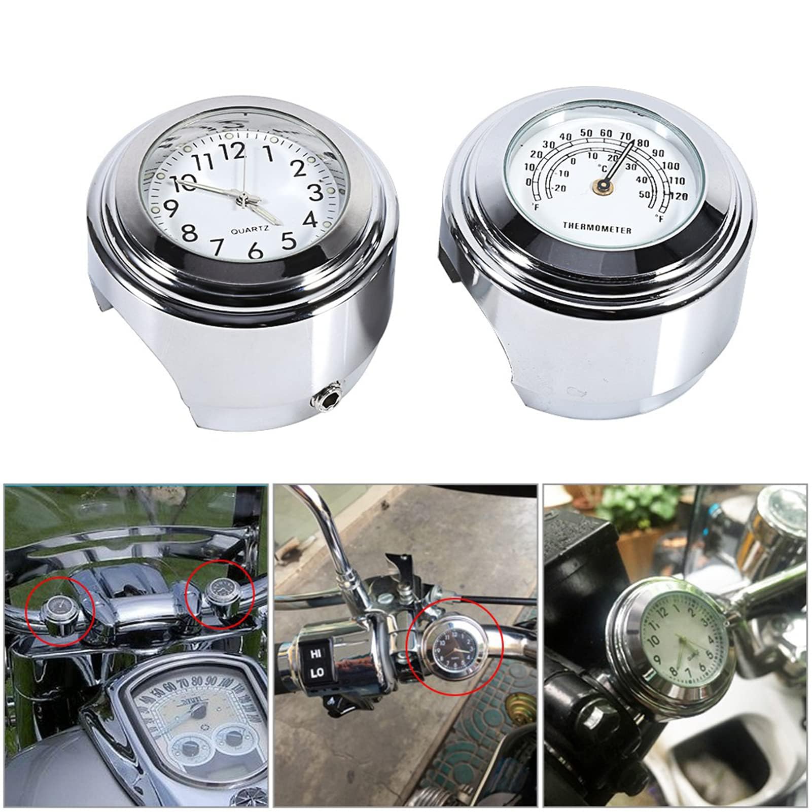 Alomejor COLLO COLLO MOTORCYCLE MOTORE MOTORE TERMITRO TERMOMEMITRO IN ASCOLTA IN ASCRITURA IL MODIO LUMININO RESISTENTE CON CROME PER IL RUBILE DEGLI 7/8 "1"