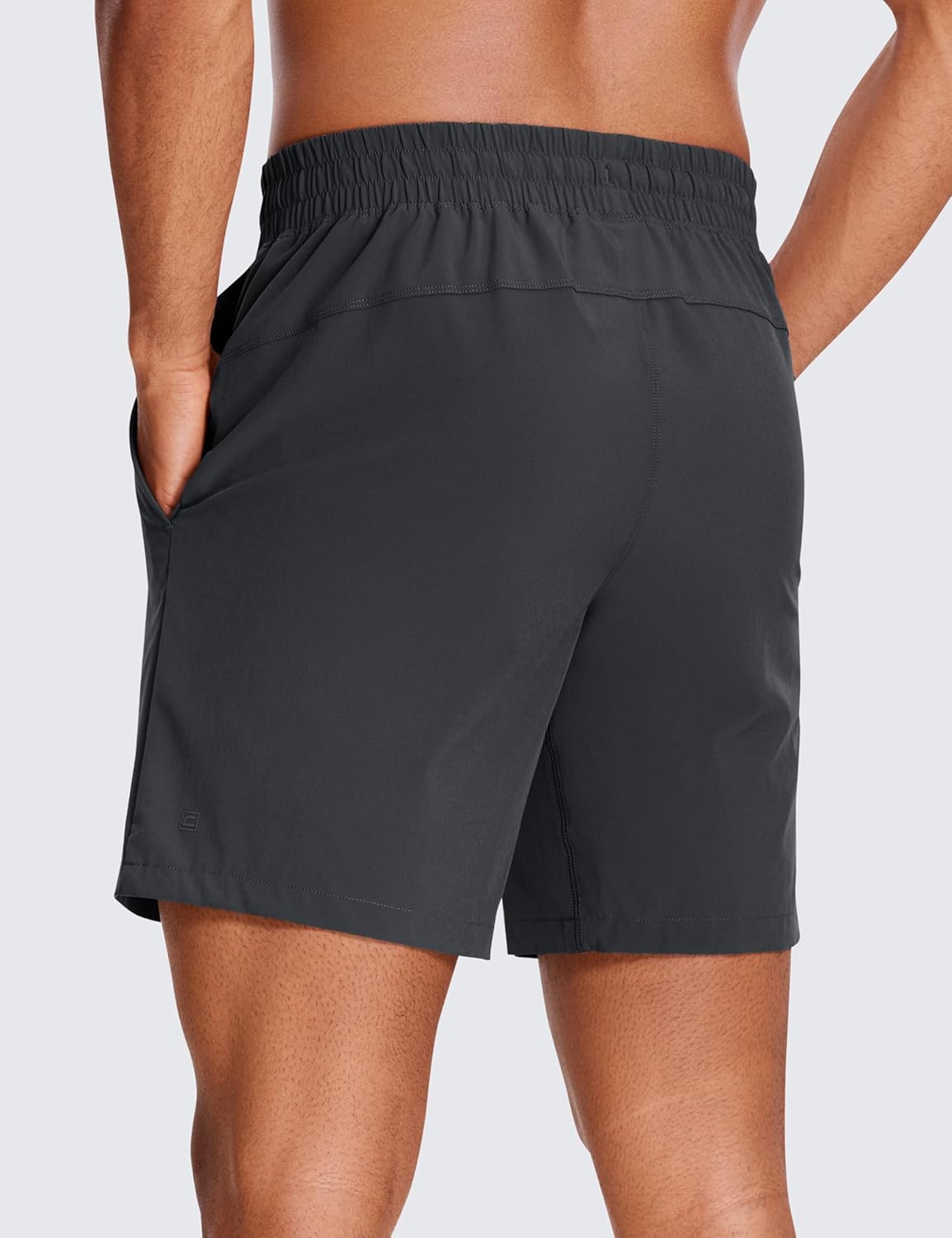 CRZ YOGA Men's 2 in 1 Running Shorts with Liner - 7'' Quick Dry for Workout Sports Athletic with Pockets Ink Gray Medium - Image 3
